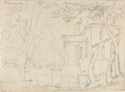 Dom z portykiem w Ermenonville autorstwa François Edouard Bertin
