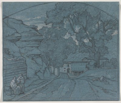 Pejzaż z dwoma mnichami, ok. 1930 r. 1840. autorstwa François Edouard Bertin