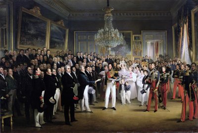 Izba Deputowanych w Palais Royal wzywająca księcia Orleanu, 7 sierpnia 1830 r. autorstwa François Joseph Heim