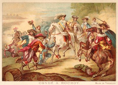 Wielki Conde w bitwie pod Rocroi, 1643 (chromolitho) autorstwa François Joseph Heim