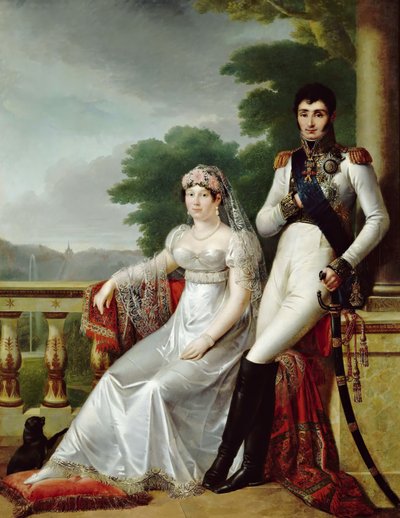 Jérôme Bonaparte i Katarzyna Wirtembergii jako król i królowa Westfalii autorstwa François Joseph Kinson