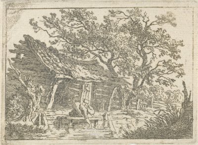 Krajobraz ze stodołą autorstwa François Joseph Pfeiffer (II)