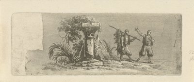 Krajobraz z dwoma greckimi rybakami autorstwa François Joseph Pfeiffer (II)