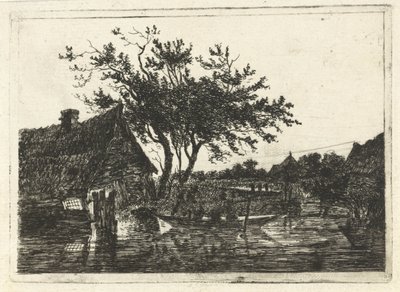 Krajobraz rzeki z farmą autorstwa François Joseph Pfeiffer (II)