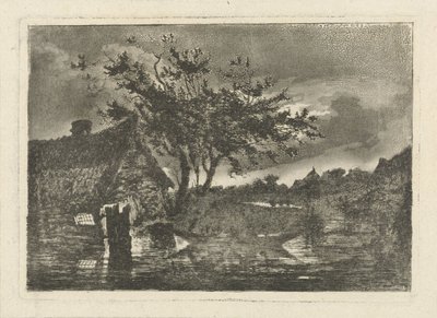 Krajobraz rzeki z farmą autorstwa François Joseph Pfeiffer (II)