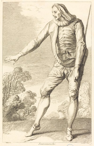 Scaramouche autorstwa François Joullain after Claude Gillot