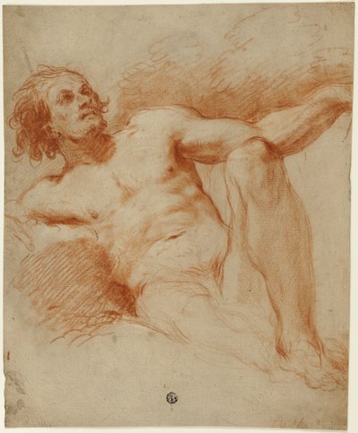 Siedzący mężczyzna nago autorstwa François Le Moyne