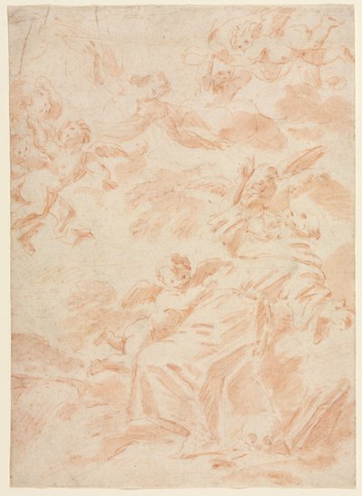 Stygmatyzacja św. Franciszka, pierwsza tercja XVIII wieku. autorstwa François Lemoyne