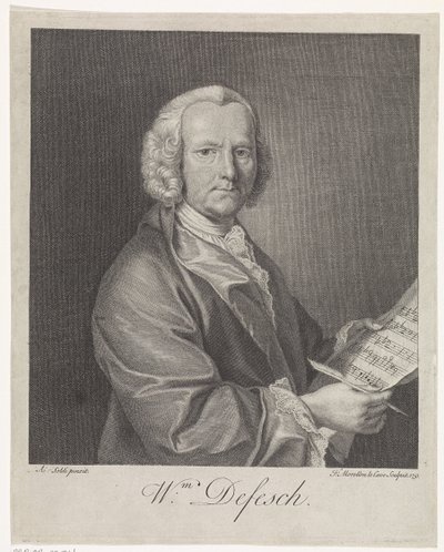 Portret kompozytora Willema de Fescha 1687-1761, 1751 autorstwa François Morellon de La Cave