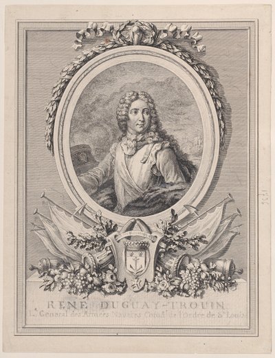 Portret René Duguay-Trouina, generała porucznika wojsk morskich króla, 1..., 1765-1807. autorstwa François Nicolas Barthélemy Dequevauviller