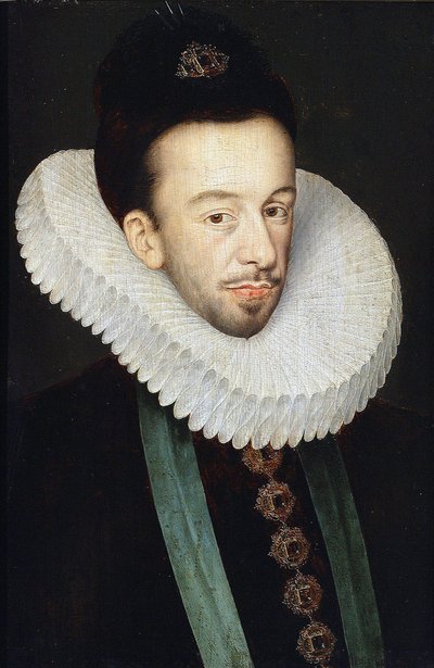 Portret Henryka III Francji, króla Polski i wielkiego księcia litewskiego par Quesnel, Francois (1543-1619). Olej na drewnie, rozmiar : 37x25,5 autorstwa François Quesnel