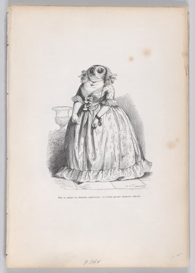 Pozowała się jako sowa nadrzędna, a była po prostu sową śmieszną ze Scen z..., ca. 1837-47. autorstwa François Rouget