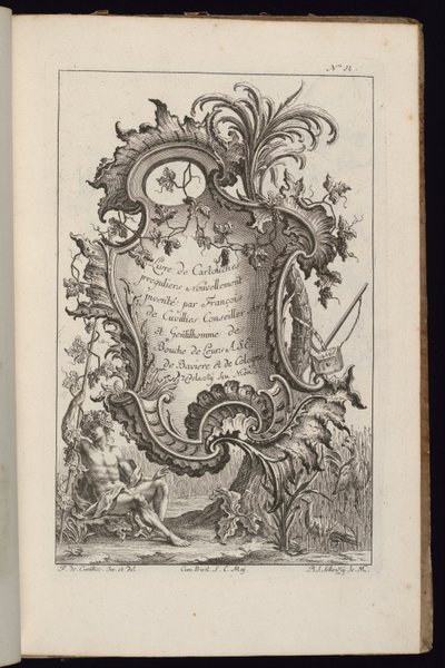 Wkład z palmą, Księga nieregularnych wkładów autorstwa François de Cuvilliés the Elder