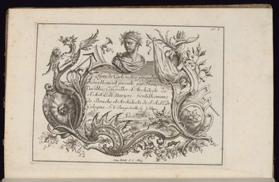 Nabój z popiersiem portretowym, Księga nieregularnych nabojów autorstwa François de Cuvilliés the Elder