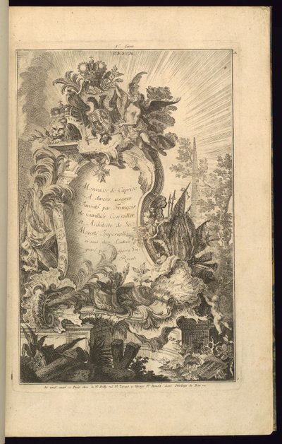 Projekt dla kartusza autorstwa François de Cuvilliés the Elder
