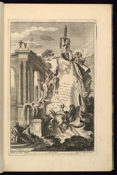 Projekt dla kartusza autorstwa François de Cuvilliés the Elder