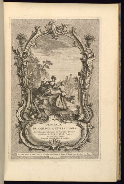 Projekt dla kartusza z dużymi i małymi przegródkami autorstwa François de Cuvilliés the Elder