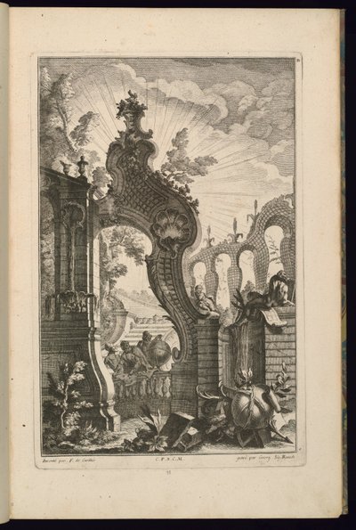 Projekt fontanny z łukami kratowymi autorstwa François de Cuvilliés the Elder