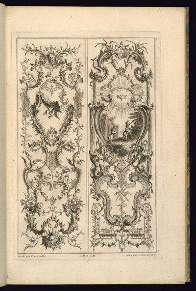 Projekt dla dwóch paneli autorstwa François de Cuvilliés the Elder