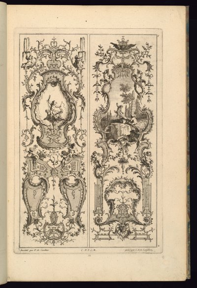 Projekt dla dwóch paneli autorstwa François de Cuvilliés the Elder