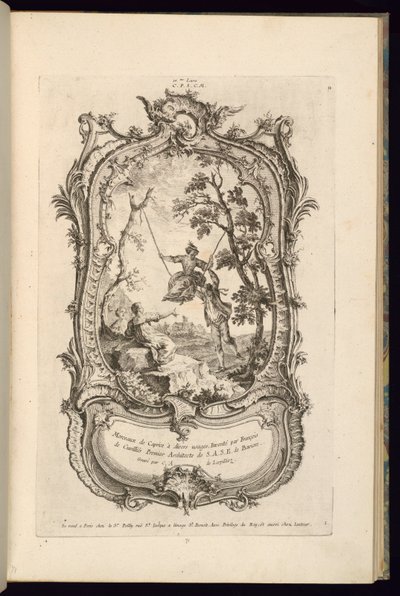 Projekt kartusza z dużymi i małymi przegródkami autorstwa François de Cuvilliés the Elder