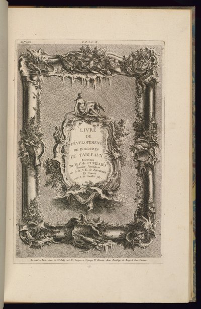 Projekt ramy i kartusza autorstwa François de Cuvilliés the Elder