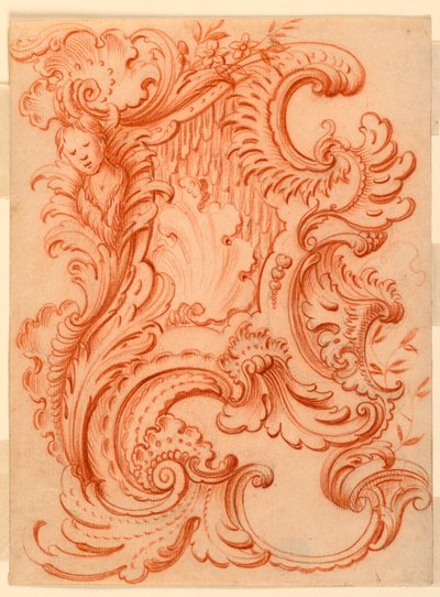 Rysunek do rozety Rocaille autorstwa François de Cuvilliés the Elder