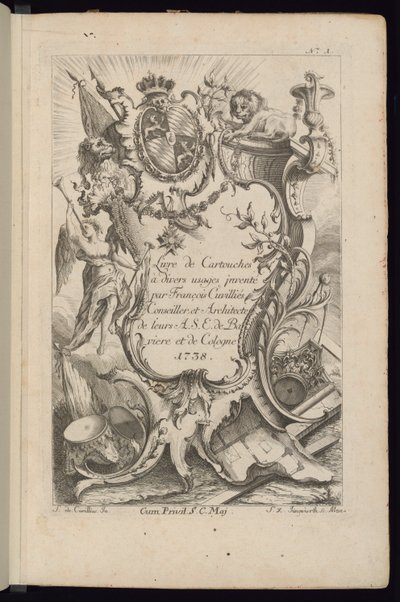 Strona tytułowa, Księga wkładów do różnych zastosowań autorstwa François de Cuvilliés the Elder