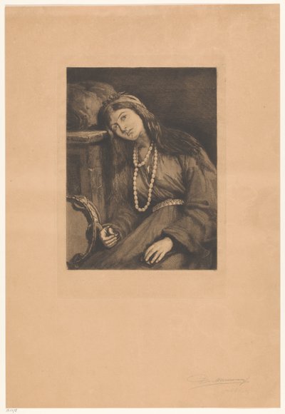 Odpoczywający muzyk z kastanietami i tamburynem Mignon (tytuł oryginalny) autorstwa François de Meersman (signed by artist)
