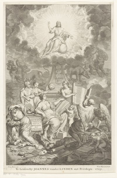 Alegoria Starego i Nowego Testamentu Przymierze O. i N. połączone przez H. Prideaux (tytuł na obiekcie) Strona tytułowa dla: Humphrey Prideaux, Stare i Nowe Przymierze aen związane w dziejach Żydów i narodów graniczących autorstwa François van Bleyswijck