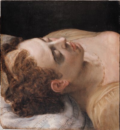Studium głowy leżącej kobiety. autorstwa Frans Floris the Elder