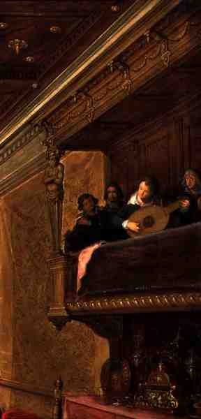 Szczegółowo muzyków z Salome przedstawiających głowę św. Jana Chrzciciela królowi Herodowi autorstwa Frans Francken