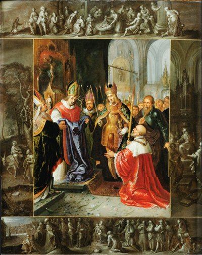 Cesarz Karol V pokazał szaty Dziewicy autorstwa Frans Francken the Younger
