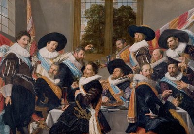 Bankiet oficerów straży obywatelskiej Calivermen autorstwa Frans Hals