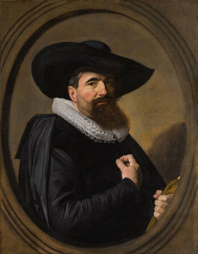 niderlandzki: Portret mężczyzny Portret mężczyzny w kapeluszu z kołnierzem z kryzą autorstwa Frans Hals