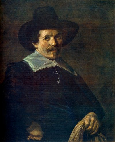 Portret mężczyzny trzymającego rękawiczki, c1645, 1912. autorstwa Frans Hals