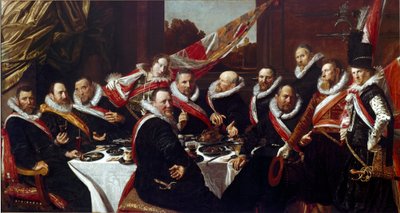 Bankiet Oficerów Korpusu Łuczników św. Jerzego z Haarlemu Obraz Fransa Halsa (ok. 1580-1666) 1616 nd. 170 x 120 cm Haarlem, Frans Hals Museum, Holandia autorstwa Frans Hals