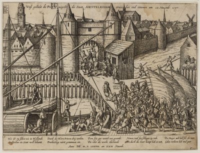 Atak na Amsterdam w dniu 23 listopada 1577 r. autorstwa Frans Hogenberg