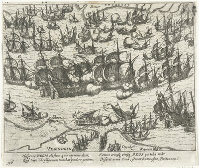 Zatonięcie hiszpańskiej Armady w 1588 r., 1613-1615 autorstwa Frans Hogenberg
