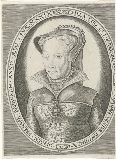 Portret Marii I Portrety królów, królowych, książąt i księżniczek (tytuł serii) autorstwa Frans Huys