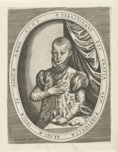 Portret Sebastiana I Portugalii Portrety królów, królowych, książąt i księżniczek (tytuł serii) autorstwa Frans Huys