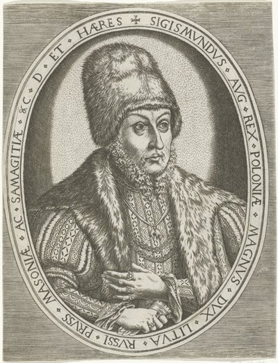 Portret Zygmunta II Augusta Portrety królów, królowych, książąt i księżniczek (tytuł serii) autorstwa Frans Huys