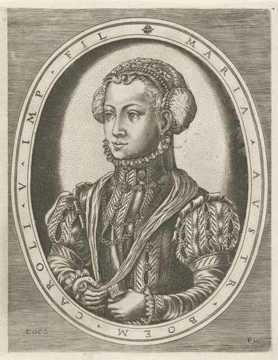 Portret królowej Marii Czeskiej Portrety królów, królowych, książąt i księżniczek (tytuł serii) autorstwa Frans Huys