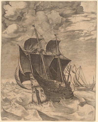 Holenderski Hulk i Boeier autorstwa Frans Huys after Pieter Bruegel the Elder