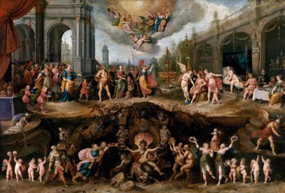 Człowiek mający wybór między cnotami a wadami autorstwa Frans II Francken