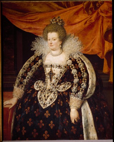 Portret Marii de Medici (1573-1642), żony Henryka IV i matki Ludwika XIII Obraz Fransa Pourbusa Le Jeune (Francois (Franz) Porbus autorstwa Frans II Pourbus