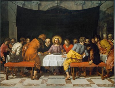 Ostatnia Wieczerza. Namalowany dla głównego ołtarza kościoła Saint Leu-Saint Gilles w Paryżu ... autorstwa Frans II Pourbus