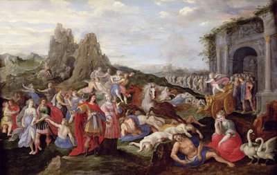 Niewolnicy i furie miłości (olej na desce) autorstwa Frans II the Younger (after) Francken
