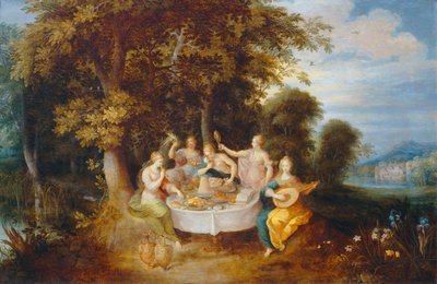 Les Cinq sens - Pięć zmysłów ... autorstwa Frans II the Younger Francken