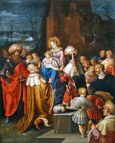 Adoracja Trzech Króli (olej na miedzi) autorstwa Frans II the Younger Francken